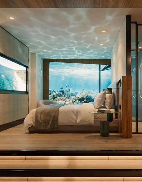 Underwater corner room